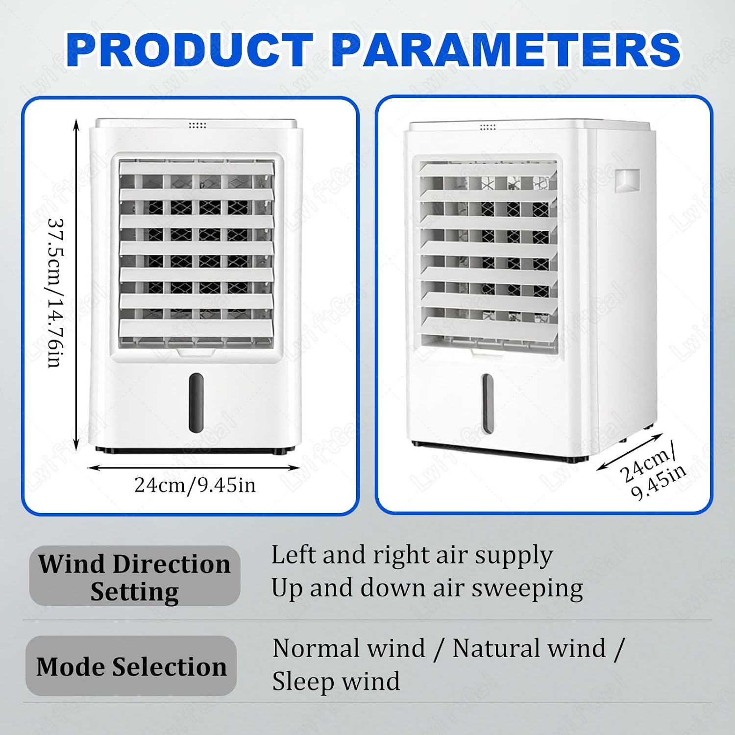  Mini Climatiseur Pour Camping-Car, Ventilateur Portable, RafraîChisseur D'air Par éVaporation Avec 3 Vitesses De Ventilation, Ventilateur De Refroidissement 12V