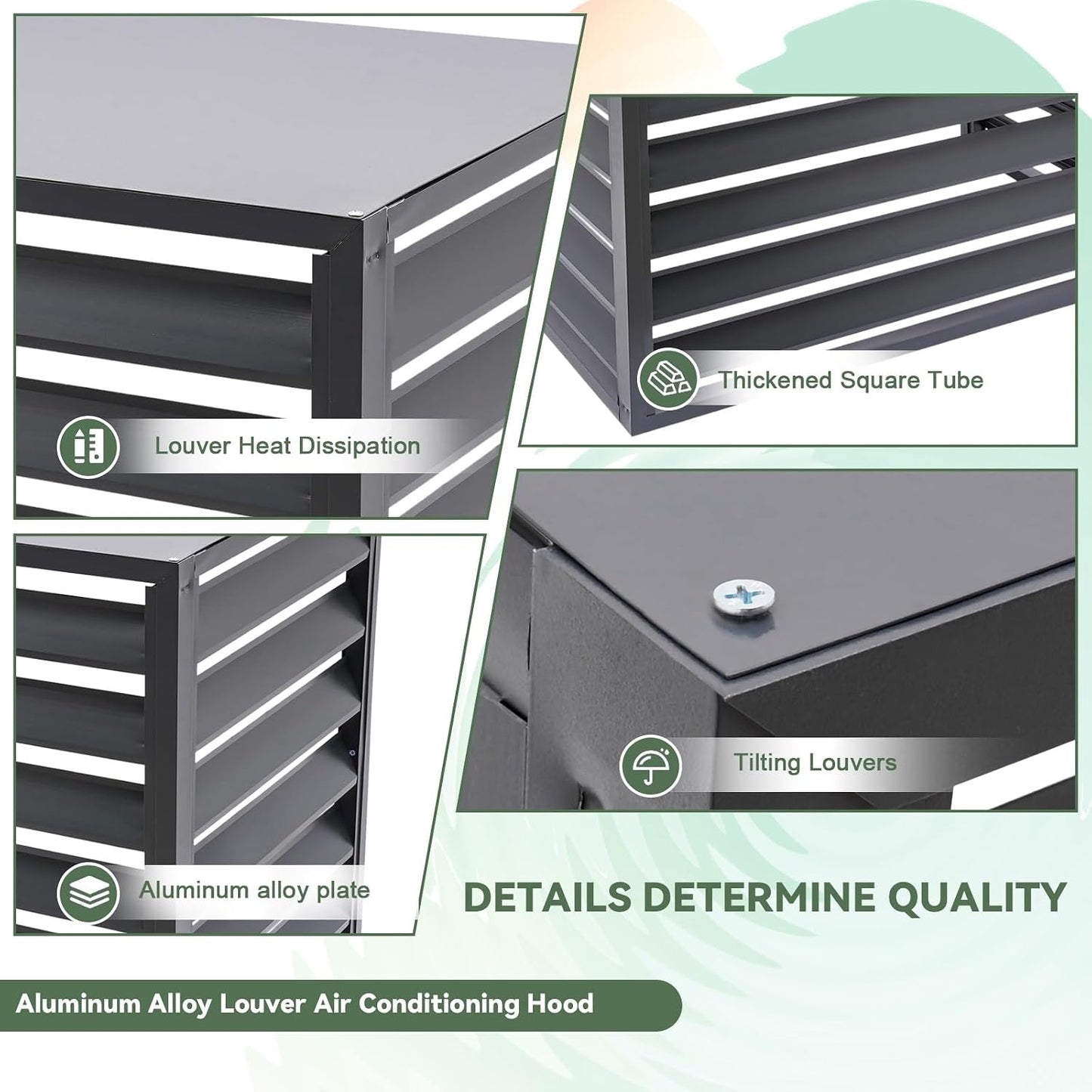 GENERIC Housse De Protection En Aluminium Pour Climatiseur - Résistant Aux Intempéries - Pour Extérieur - Protection Contre Le Condensateur - Assemblage Facile - Protection Toutes Saisons
