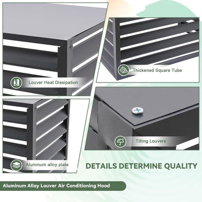 GENERIC Housse De Protection En Aluminium Pour Climatiseur - Résistant Aux Intempéries - Pour Extérieur - Protection Contre Le Condensateur - Assemblage Facile - Protection Toutes Saisons