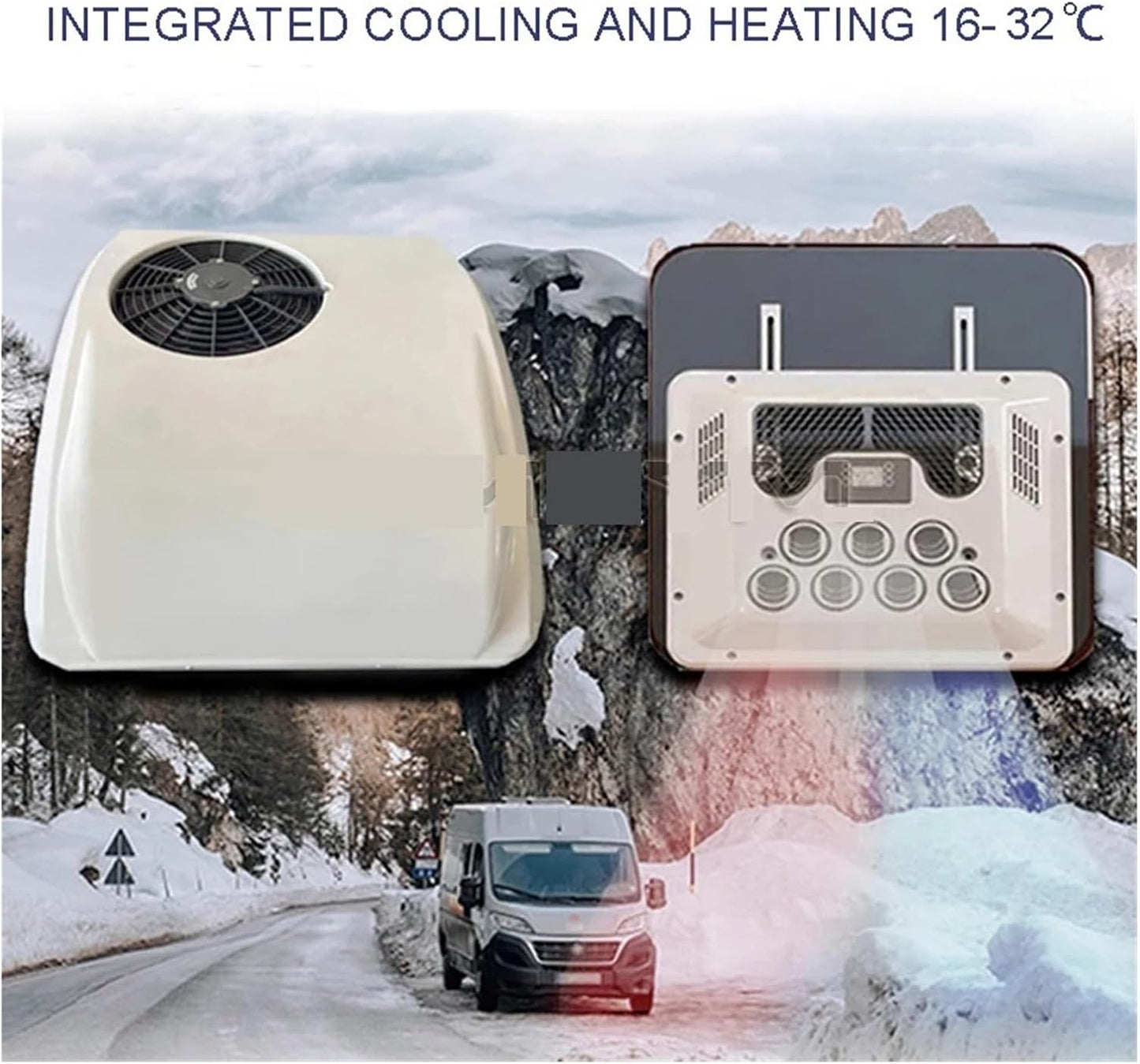  Climatiseur De Toit Électrique Pour Camping-Car, Chauffage Et Climatisation Intégrés, 12 V/24 V, Pour Stationnement Sur Le Toit, Pour Camion, Camping-Car, Caravane, Camping-Car