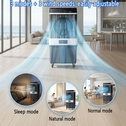  Climatiseur Mobile Silencieux Portable Rafraîchisseur D'air Avec Oscillation 120°65W Minuterie 6H 3 Modes 3 Vitesses Et 4 Packs De Glace Ventilateur Refroidisseur D'air Pour Chambre Bureau