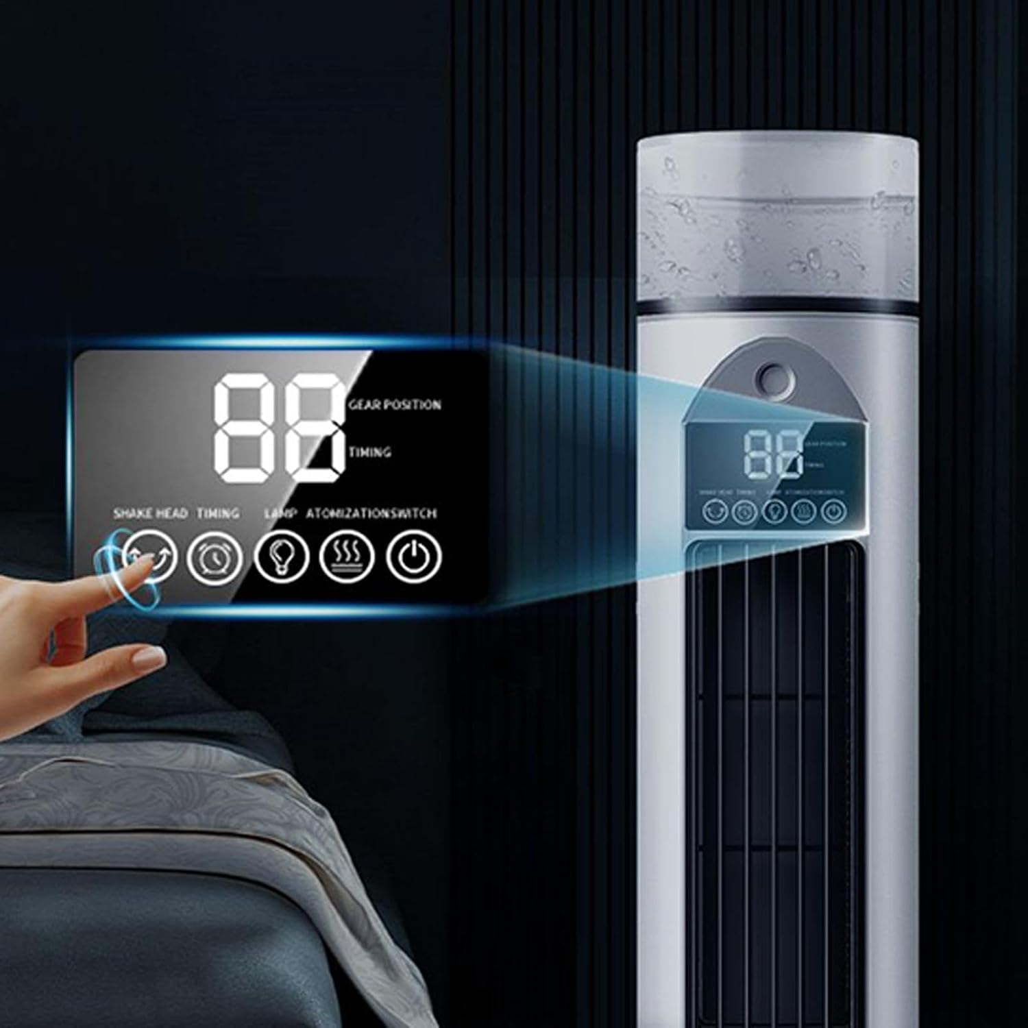  Humidificateur Évaporatif À Vitesses Réglables, Vitesses Réglables Portable, Fonctionnement Intelligent À Distance, Pour Maison Chambre Séjour Garage Camping