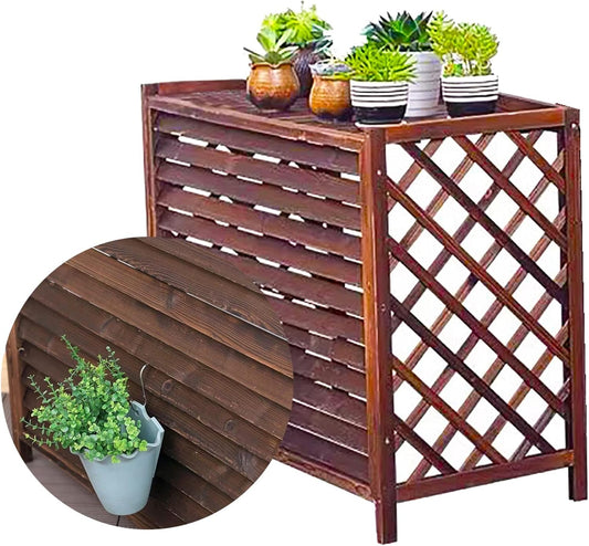  Housse En Bois Pour Climatiseur - Volets Décoratifs Et Grilles De Protection - Clôture Extérieure Pour Climatisation Et Support De Fleurs - Élégant Support AC (taille : 105 X 47 X 80 Cm)