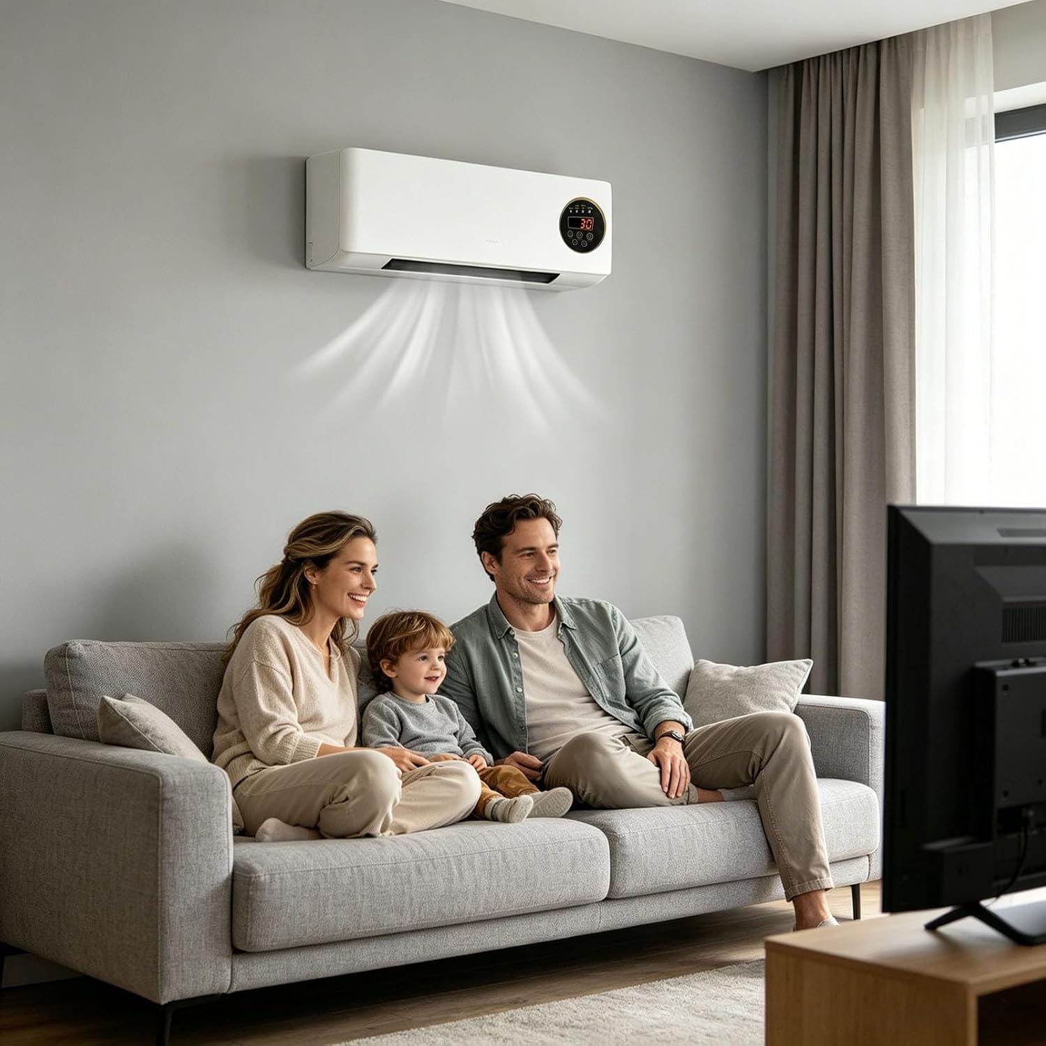 GENERIC Epicooler Climatiseur Mural Ventilateur Avec Télécommande Climatiseur Split Compact Portable Polyvalent Sans Unité Extérieure Température Constante