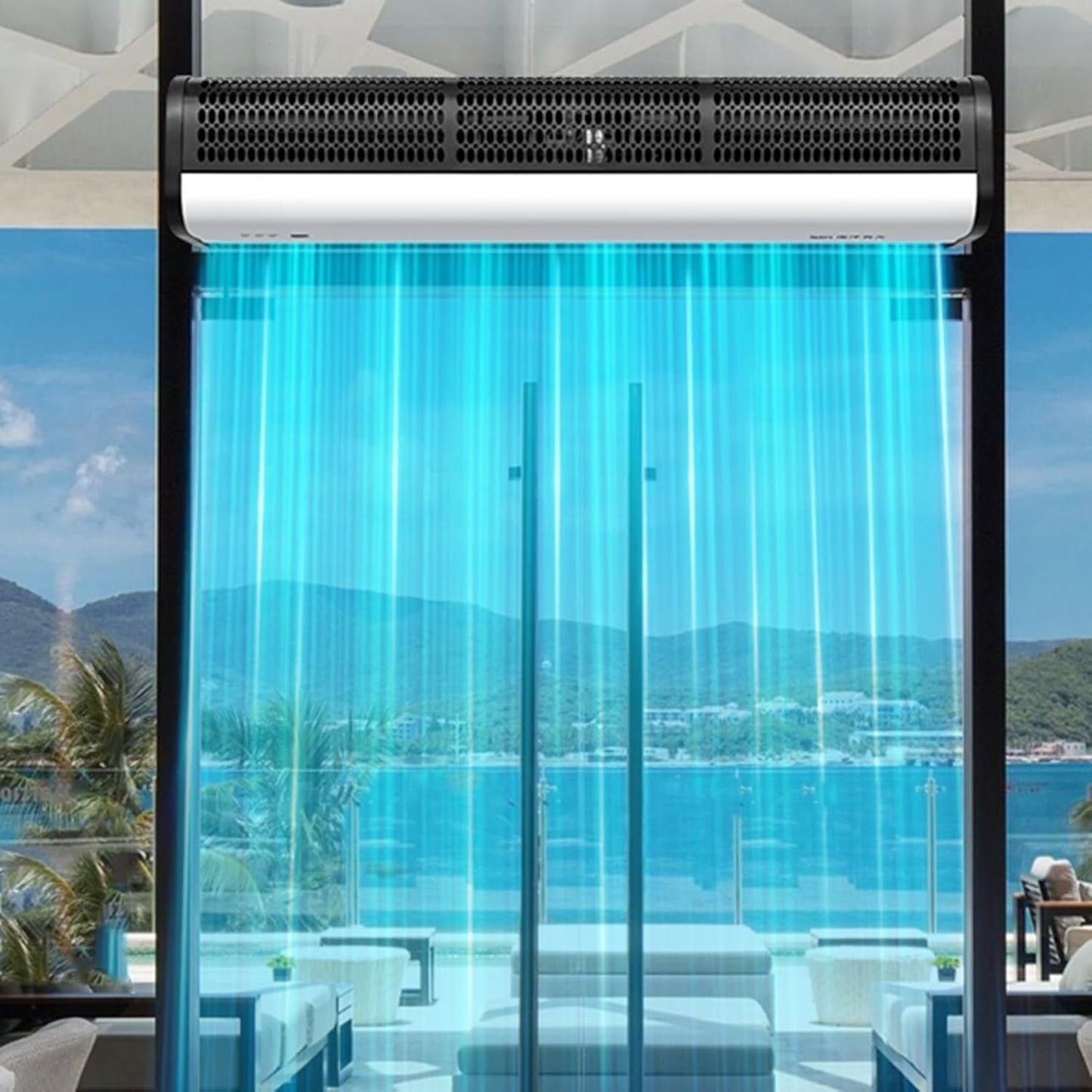  Machine à Rideau D'air - Barrière D'air Télécommandée Silencieuse Pour Supermarchés Et Ascenseurs, Solution Efficace Contrôlée Par Porte