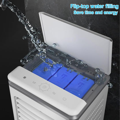 GENERIC Refroidisseur D'air Portable 40L Avec Ventilateur à Air évaporatif à Distance à 3 Vitesses Pour Chambre De 300 Pieds Carrés, Garage, Extérieur.Humidifiant Silencieux Avec Cristaux De Glace Et Roues, U