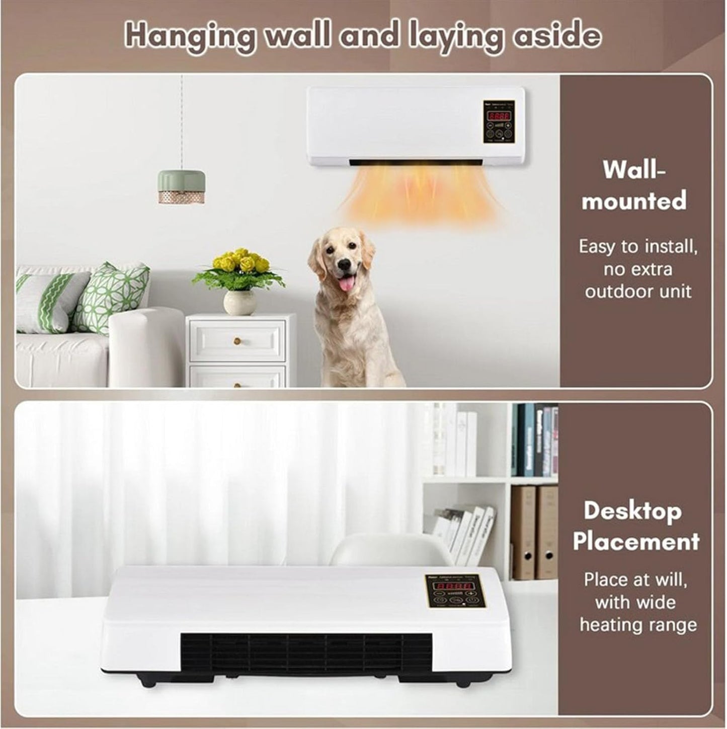  Mini Climatiseur Mural, Unité De Climatisation Portable Avec Télécommande, Chauffage De Refroidissement Silencieux Pour Le Bureau De Chambre à Coucher, Contrôle De Climat Sans Conduit Pour Le Salon à