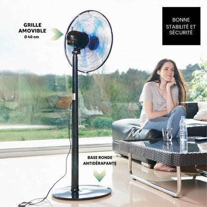  Taurus Boreal 16C Elegance - Ventilateur Sur Pied 40W, Hauteur Jusqu'à 130cm, 5 Lames, Diamètre 40cm, 3 Vitesses, Système D'oscillation Et D'inclinaison, Poignée De Transport, Base Ronde, Silencieux