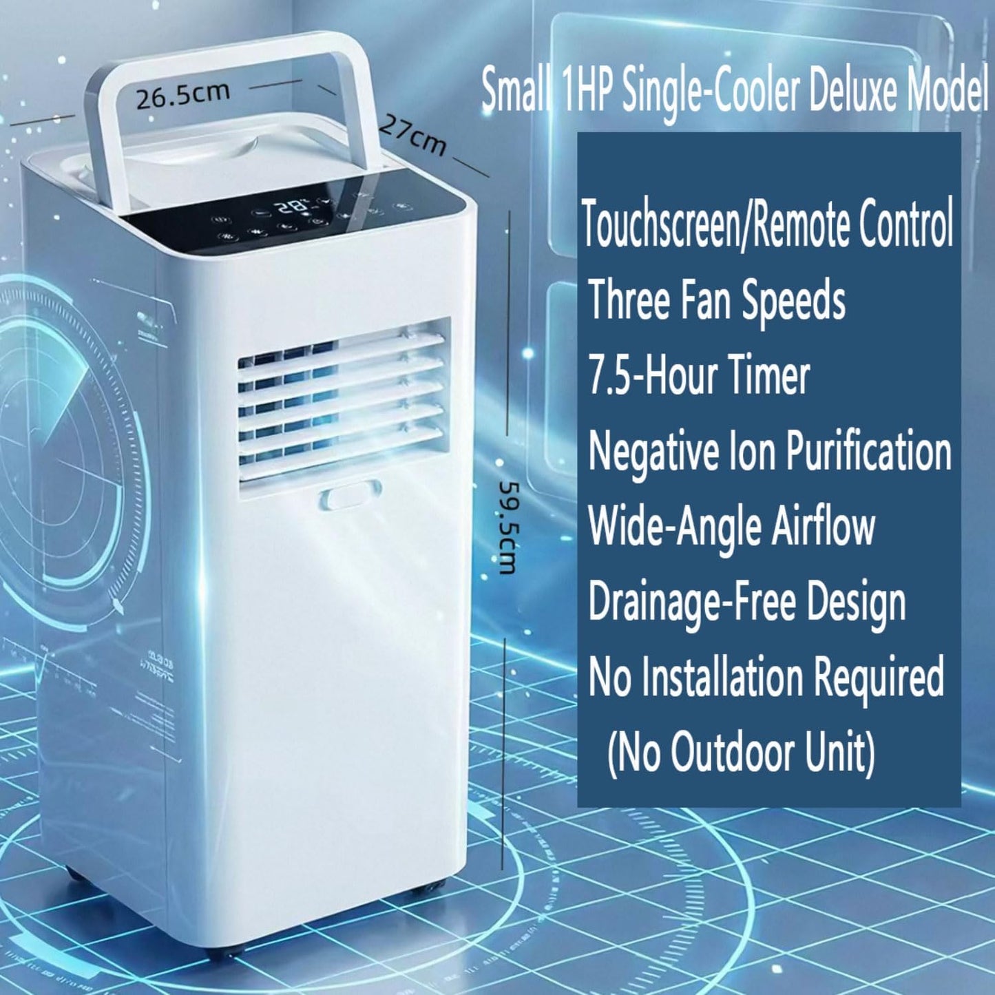 Climatiseur Portable 7000 BTU Pour 300 Pieds Carrés De Chambres.Mode De Sommeil 30dB Silencieux, Déshumidificateur De Refroidissement Rapide Avec Minuterie 24H Et Roulettes Pour Le Bureau à Domicile