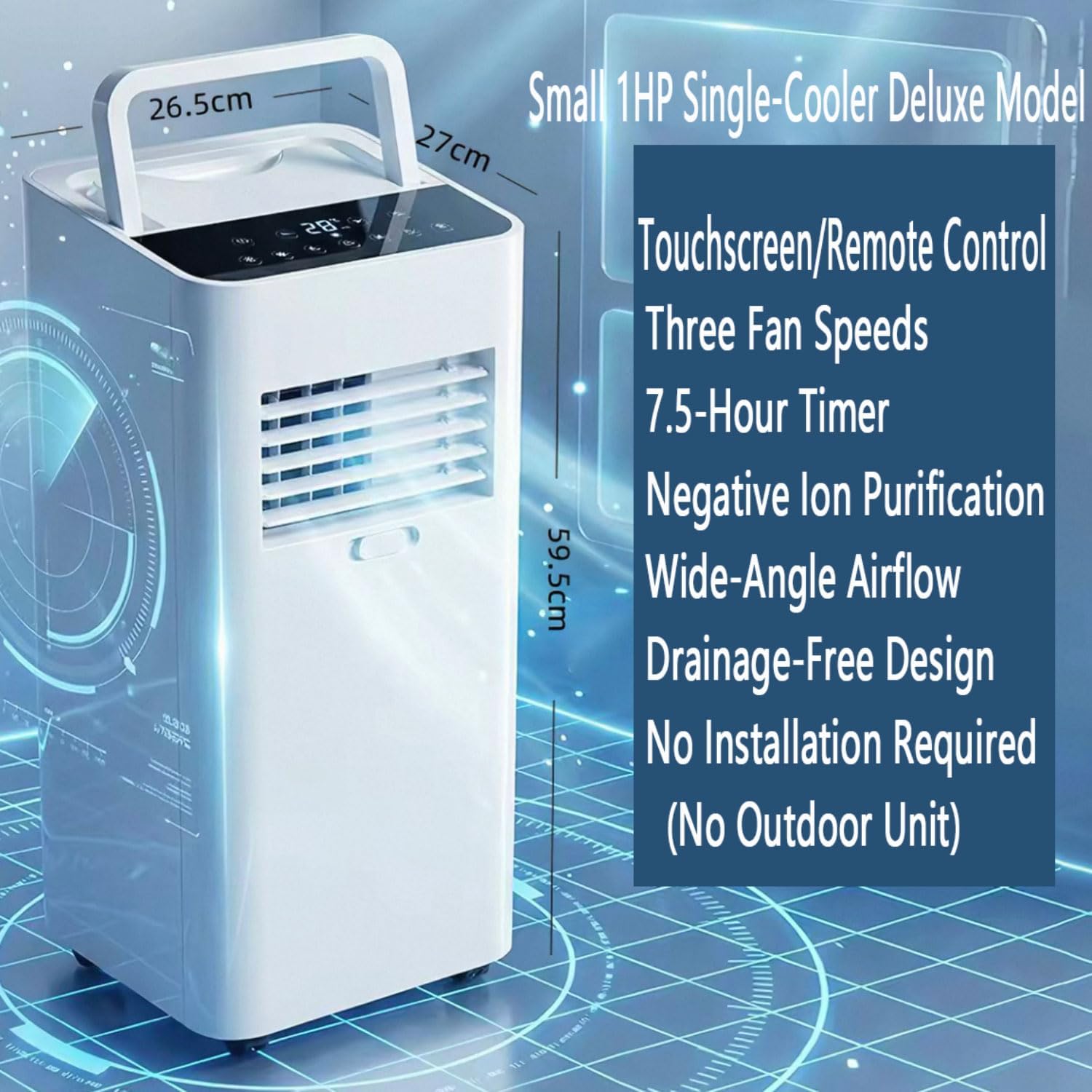  Climatiseur Portable 7000 BTU Pour 300 Pieds Carrés De Chambres.Mode De Sommeil 30dB Silencieux, Déshumidificateur De Refroidissement Rapide Avec Minuterie 24H Et Roulettes Pour Le Bureau à Domicile