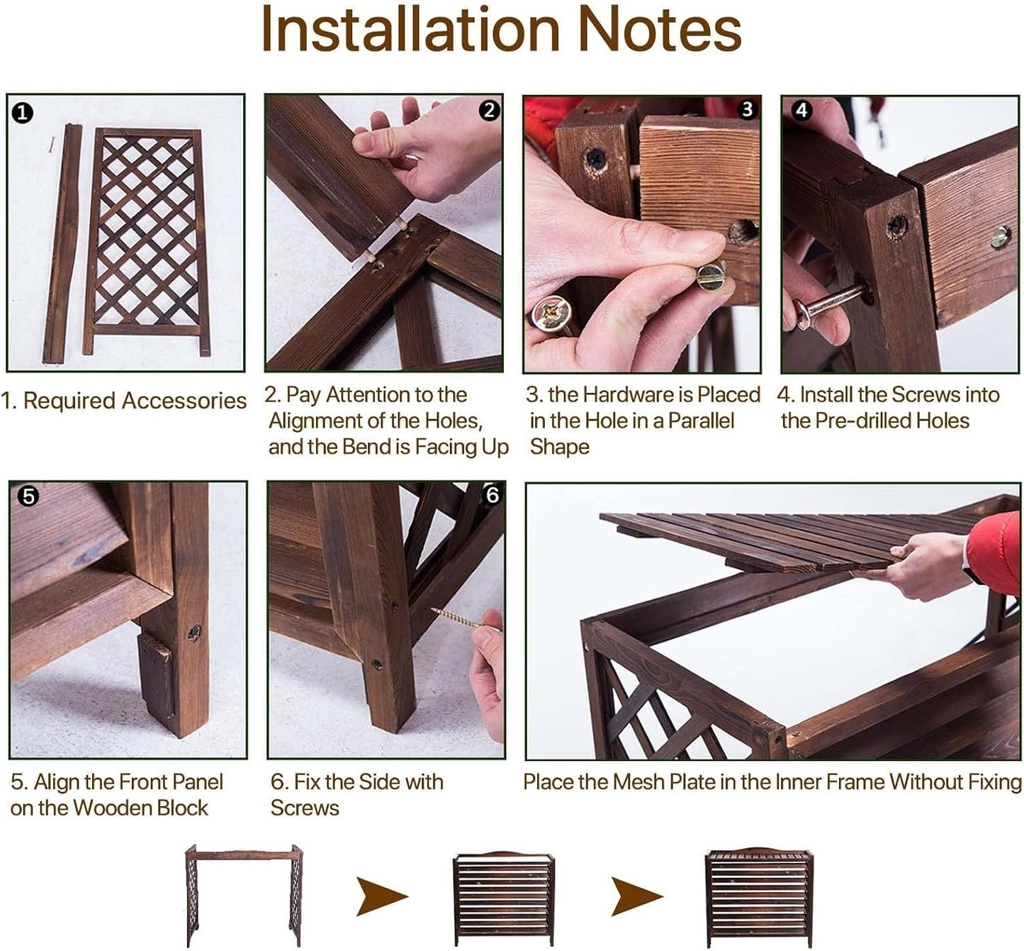  Clôture De Protection De Confidentialité En Bois Massif Pour Climatiseur, Support De Climatiseur Caché En Forme De Coquille De Poubelle, Support De Décoration De Jardin,