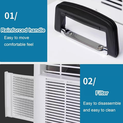 GENERIC Climatiseur Portable Split 3000 Btu, Unité AC Portable 4-en-1 Avec Télécommande, Minuterie 12H, Débit D'air 130M³/h, Sans Installation Requise Pour Tente, Camping-car, Maison Et Bureau 1 Meter Pipe