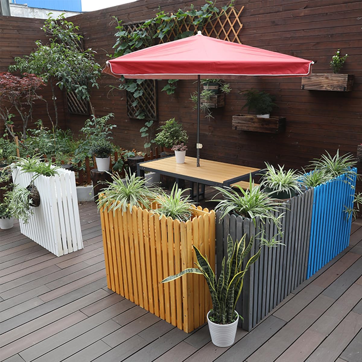 GENERIC Clôture En Bois Massif Pour Climatiseur – Housse Anti-corrosion Pour Meubles D'extérieur – 100 X 30 X 80 Cm – Solution élégante Pour Climatisation