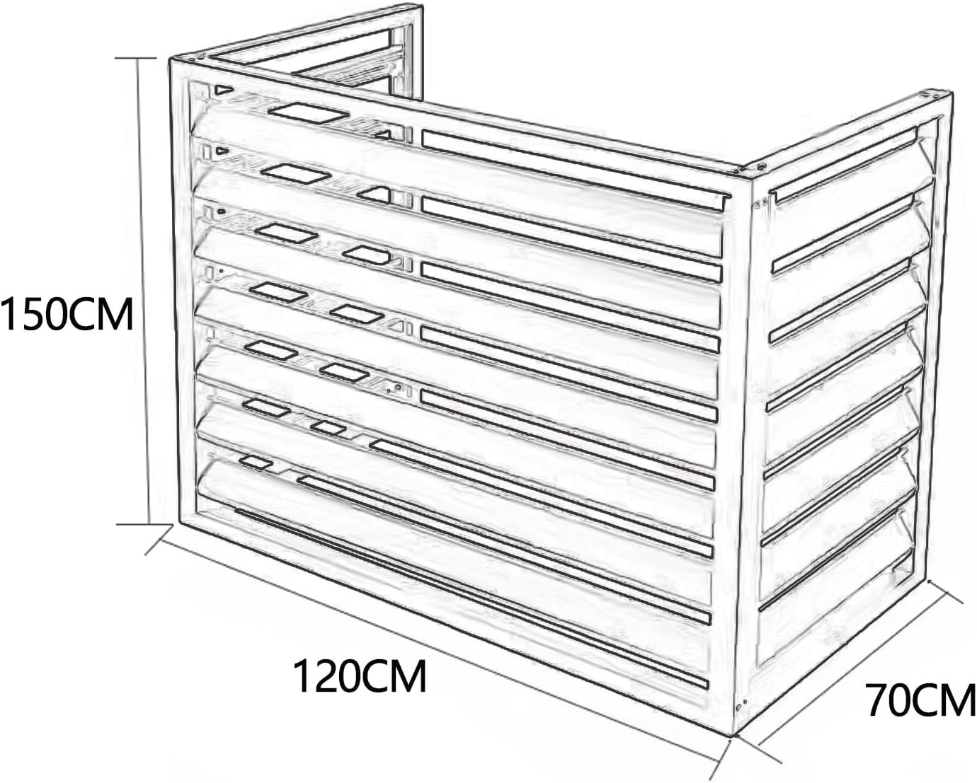  Housse De Protection En Aluminium Pour Climatiseur Extérieur, Imperméable Et Résistante Aux UV, Convient Aux Tailles 5P (120 X 70 X 150 Cm), Marron Et Résistante Aux Intempéries
