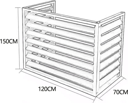  Housse De Protection En Aluminium Pour Climatiseur Extérieur, Imperméable Et Résistante Aux UV, Convient Aux Tailles 5P (120 X 70 X 150 Cm), Marron Et Résistante Aux Intempéries