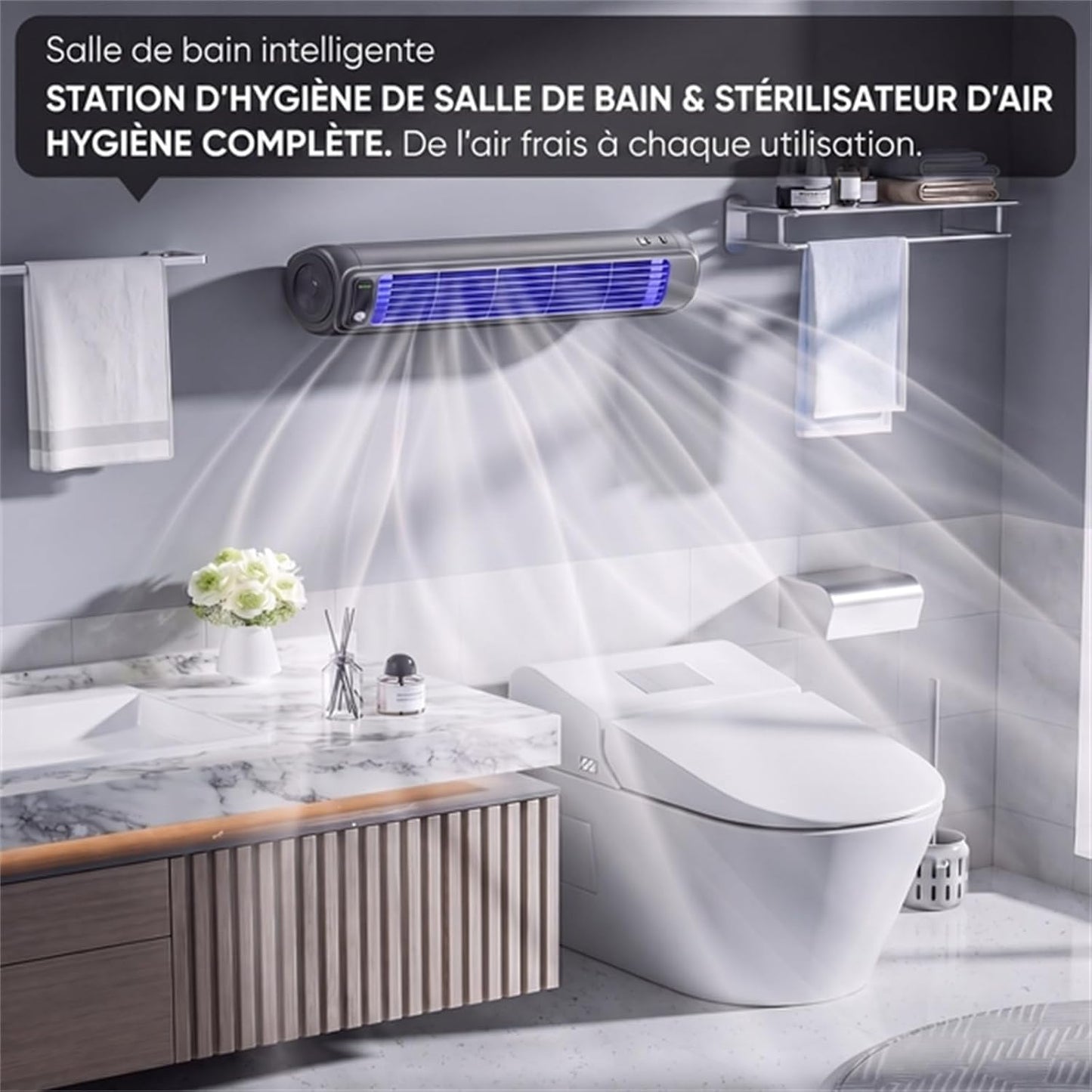  Climatiseur Sans Évacuation Rechargeable Sans Fil Silencieux | Format Compact Avec Batterie Intégrée Pour Un Usage Flexible, Idéal Sur Une Table De Nuit Ou Un Bureau