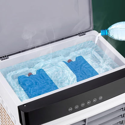 GENERIC Refroidisseur D'air évaporatif 4L, Ventilateur Portable à Télécommande Avec Paquets De Glace, Liquide De Refroidissement Personnel Silencieux Pour Le Dortoir De Bureau à Domicile, 12H Minuterie Et Rou