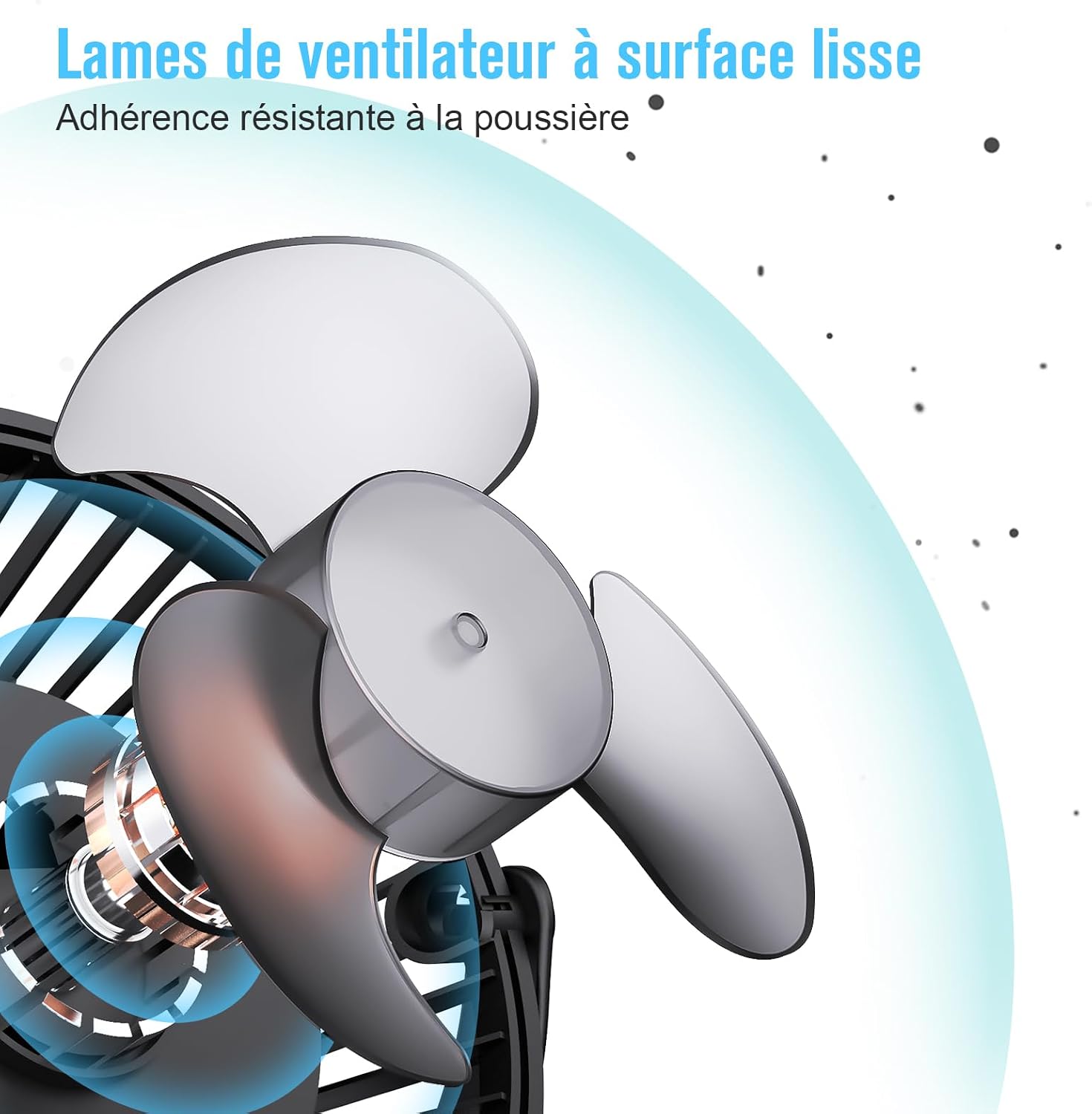 HONYIN Mini Ventilateur à Pince, 720 Rotation° Clip & Table Ventilateur | Petit Ventilateur USB, Air Puissant Et Fonctionnement Silencieux, Alimenté Par USB, Pour Maison Table Bureau