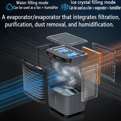  Refroidisseur Évaporatif Climatiseur Mobile Silencieux 20/30/40 Litres Purificateur D'air Avec Panneau Évaporatif Refroidissement Ventilation Affichage Tactile Ventilateur Refroidisseur D'air