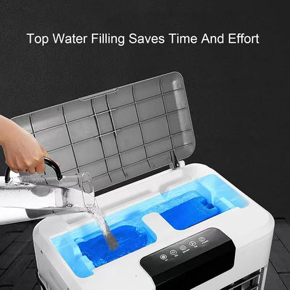  Climatiseurs Portables, Rafraichisseur D'air Avec 4 Blocs De Glace, Oscillation à 90°, Pour Garage, Cour Et Usage Commercial