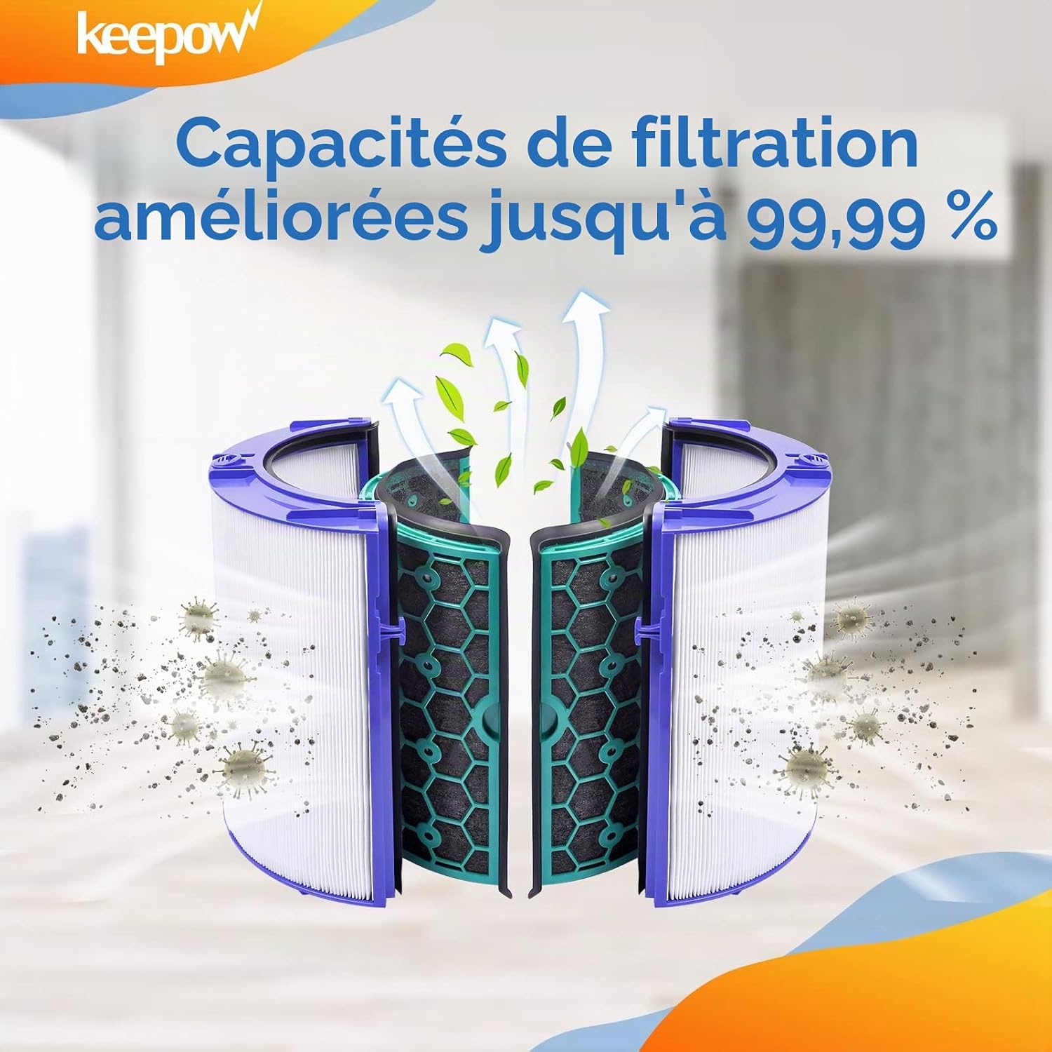  KEEPOW Filtre Pour Dyson Pure Cool Link HP04 TP04 DP04 HP05 TP05 Pure Hot Cool Purificateur Air Accessoires 360° Filtre Système