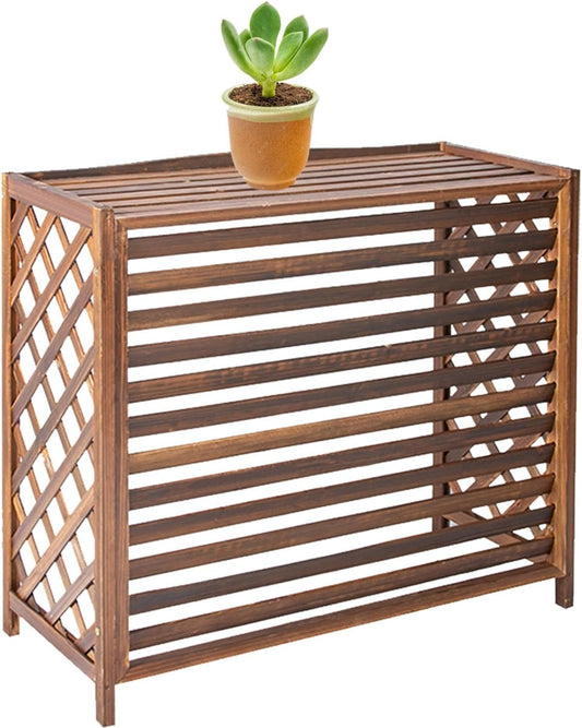GENERIC Housse En Bois Massif Pour Climatiseur Et Pompe à Chaleur – Anti-corrosion Pour Unités Extérieures, élégante Pour L'extérieur Pour Dissimuler Le Climatiseur Et Le Stockage Des Plantes.