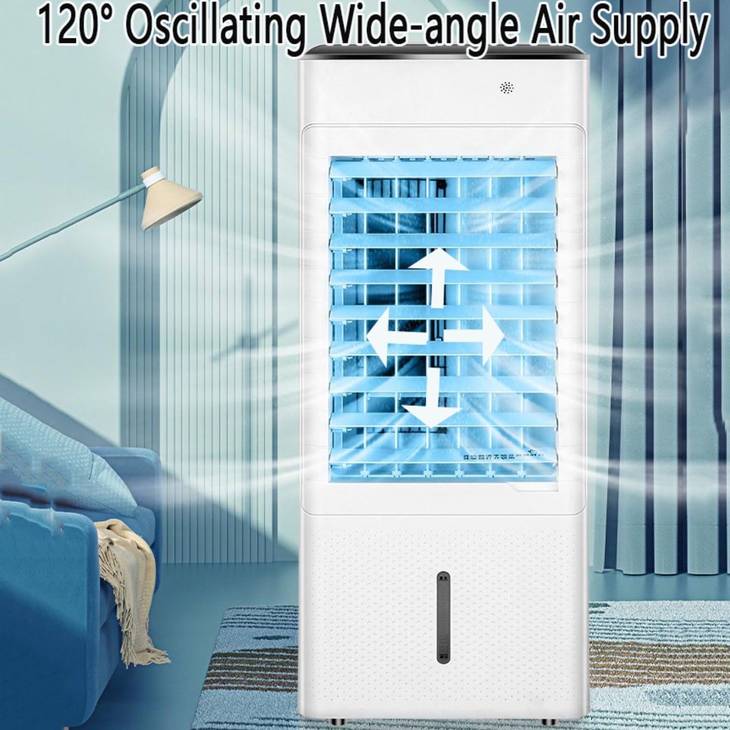  Climatiseur Mobile Portable 4 En 1 Fonction De Refroidissement, Chauffage Humidificateur Ventilation Refroidisseur D'air Avec 3 Vitesses Minuterie 12H Contrôle Télécommande/Écran Pour Maison