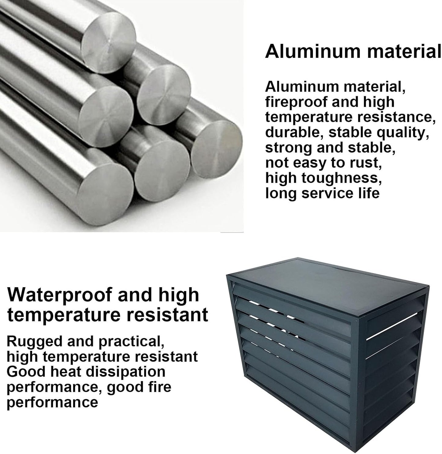 GENERIC Housse En Aluminium De Qualité Supérieure Pour Climatiseur – Protection élégante Pour Unité Extérieure – Clôture élégante Pour Pompe à Chaleur Et Unités De Climatisation – Résistante Aux Intempéries