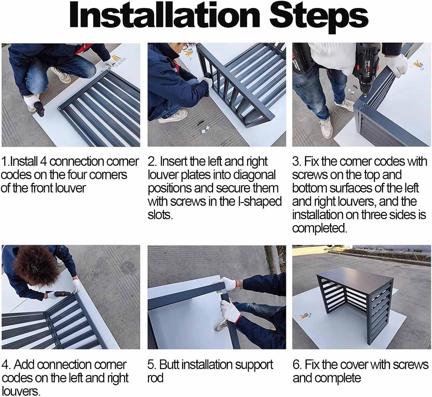  Housse De Protection En Aluminium Pour Climatiseur Extérieur, Système De Séparation AC, Résistant Aux Intempéries, Convient Pour 110 X 60 X 80 Cm, Résistante Aux UV, Idéale Pour Une Utilisation En