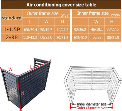  Couvercle En Aluminium Pour Climatiseur Et Pompe à Chaleur - Écran De Protection Extérieur Pour Condensateurs - Clôture Autoportante Pour Unités AC Et Déchets - Design Résistant Aux Intempéries