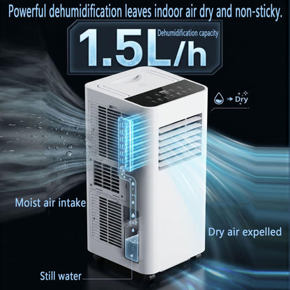  Climatiseur Portable 7000 BTU Pour 300 Pieds Carrés De Chambres.Mode De Sommeil 30dB Silencieux, Déshumidificateur De Refroidissement Rapide Avec Minuterie 24H Et Roulettes Pour Le Bureau à Domicile
