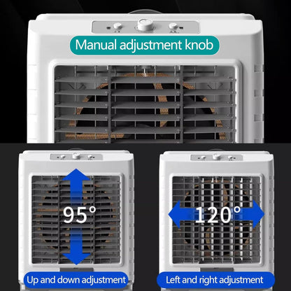 GENERIC Refroidisseur D'air évaporatif Portable, Réservoir De 50L, Oscillation 120 °, 3 Vitesses, Conception à Roues Silencieuses Pour La Chambre à Coucher, Bureau, Garage, Ventilateur De Refroidissement Inté