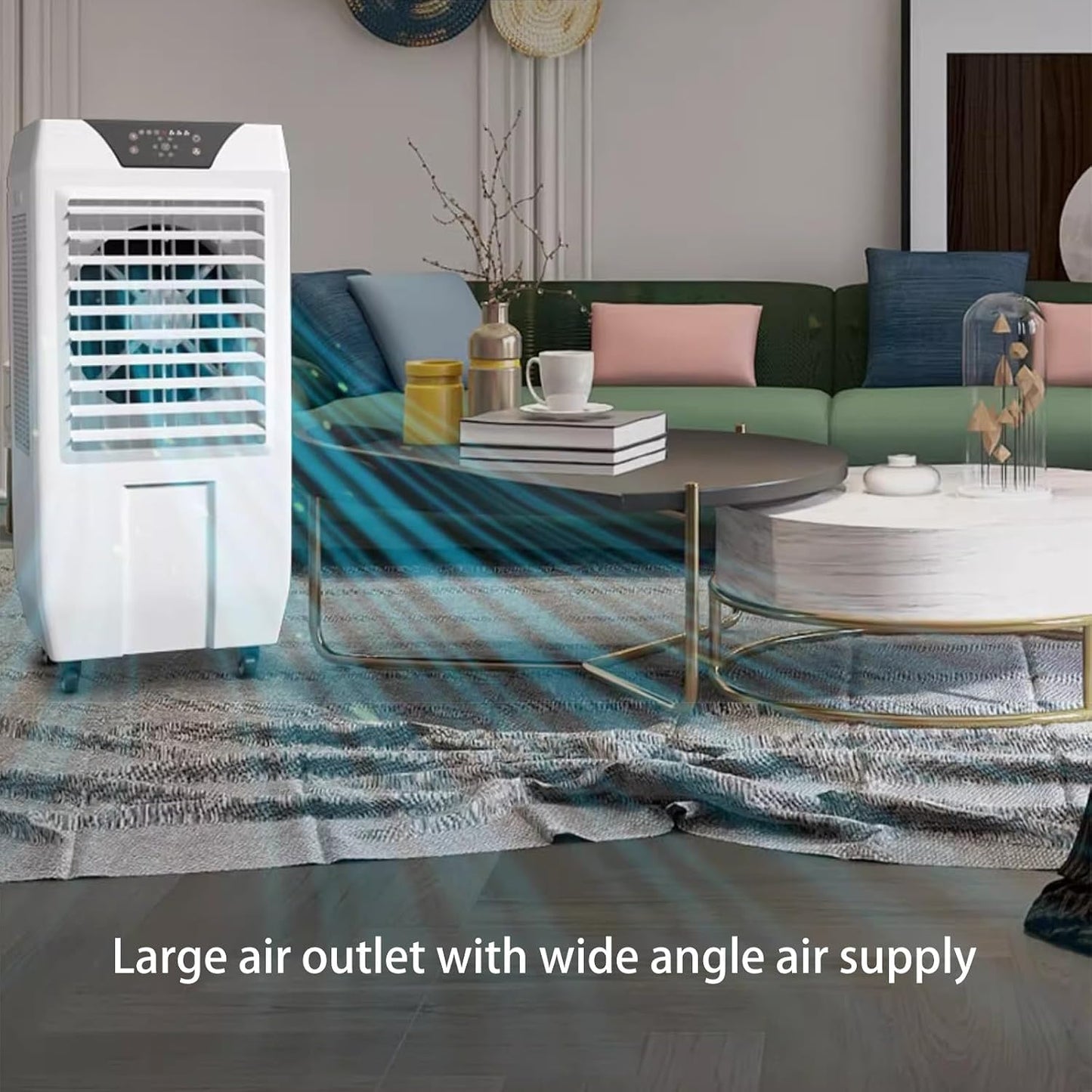 GENERIC Refroidisseur D'air Par évaporation Portable, Refroidisseur De Marais à 3 Vitesses Avec Cristaux De Glace, Idéal Pour Une Utilisation Sur La Terrasse Et Le Garage, Climatiseur Portable économe En