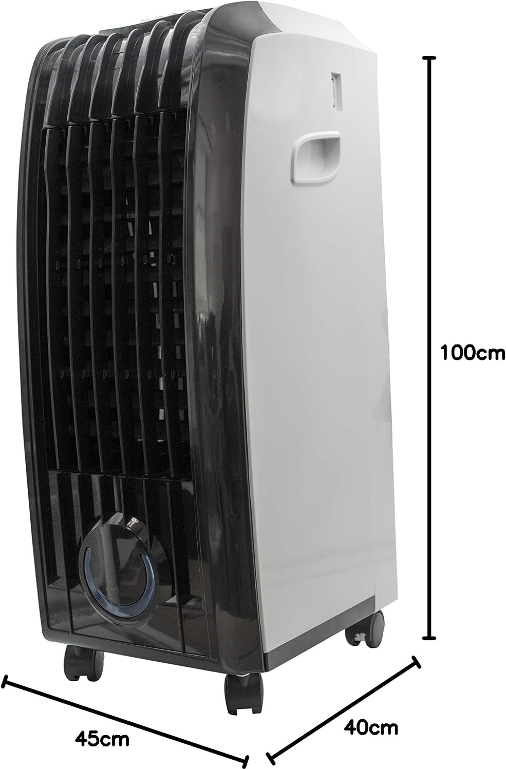  MPM MKL-01 Climatiseur évaporatif Refroidisseur D'air Portable, Oscillant, Fonction Humidificateur, Purificateur D'air, Réservoir 8 L, Tiroir à Glace