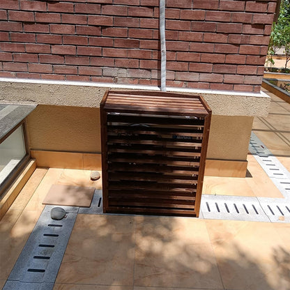 GENERIC Housse En Bois Massif Pour Climatiseur Et Pompe à Chaleur – Anti-corrosion Pour Unités Extérieures, élégante Pour L'extérieur Pour Dissimuler Le Climatiseur Et Le Stockage Des Plantes.