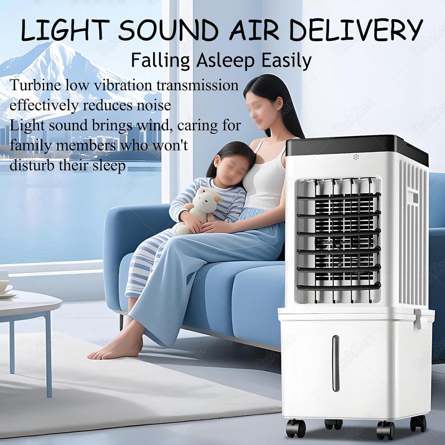  Ventilateur Climatiseur Portable 15 L, Ventilateur RafraîChisseur D'air Par éVaporation à 3 Vitesses, Peu Encombrant Et éConome En éNergie, Pour La Maison, Le Bureau Et La Chambre