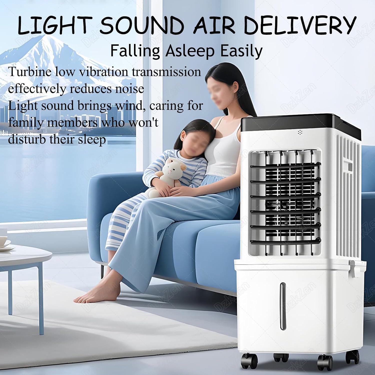  Ventilateur Climatiseur Portable 15 L, Ventilateur RafraîChisseur D'air Par éVaporation à 3 Vitesses, Peu Encombrant Et éConome En éNergie, Pour La Maison, Le Bureau Et La Chambre