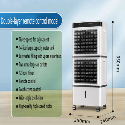  Rafraîchisseur D'air évaporatif Climatiseur Mobile Portable Ventilateur Refroidisseur D'air Avec Réservoir 14L 90°Oscillation Écran Digital Télécommande Minuterie 12h 3 Vitesses Et Modes