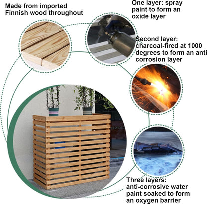  Housse De Protection En Bois Pour Climatiseur Extérieur - Clôture élégante Pour Dissimuler L'unité De Climatisation - Design Résistant Aux Intempéries Pour Un Attrait Amélioré