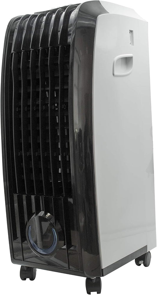  MPM MKL-01 Climatiseur évaporatif Refroidisseur D'air Portable, Oscillant, Fonction Humidificateur, Purificateur D'air, Réservoir 8 L, Tiroir à Glace