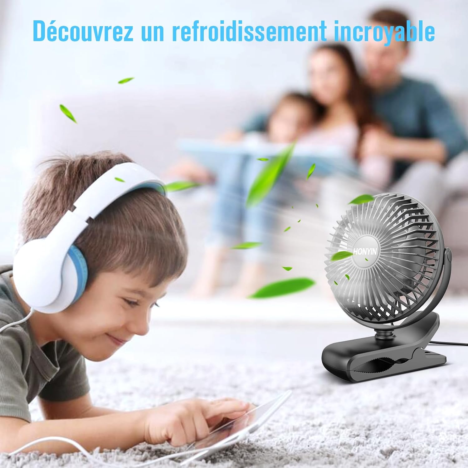  HONYIN Mini Ventilateur à Pince, 720 Rotation° Clip & Table Ventilateur | Petit Ventilateur USB, Air Puissant Et Fonctionnement Silencieux, Alimenté Par USB, Pour Maison Table Bureau