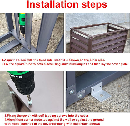 GENERIC Housse De Climatiseur En Aluminium Pour Unités Extérieures - Étanche - Protection Pour Pompe à Chaleur - Résistante à La Pluie - Protection Extérieure Résistante Aux Intempéries.