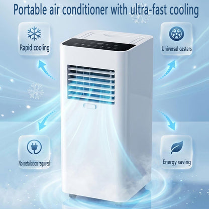  Climatiseur Portable 7000 BTU Pour 300 Pieds Carrés De Chambres.Mode De Sommeil 30dB Silencieux, Déshumidificateur De Refroidissement Rapide Avec Minuterie 24H Et Roulettes Pour Le Bureau à Domicile