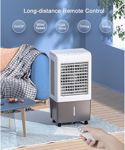 GENERIC Ventilateur De Refroidissement Par évaporation – Grand Réservoir D'eau De 50 L, 3 Vitesses, Télécommande, Minuterie De 7,5 H – Unité De Refroidissement Commerciale Pour La Maison Ou Le Bureau