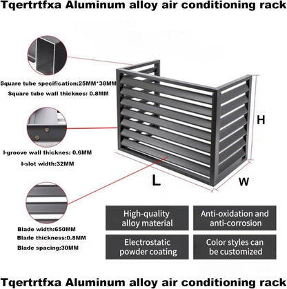 GENERIC Housse En Aluminium Pour Climatiseur – Protection Pour Pompe à Chaleur Extérieure Et Intérieure – Clôture Grise élégante Pour Dissimulation – Matériau Extérieur Résistant Aux Intempéries