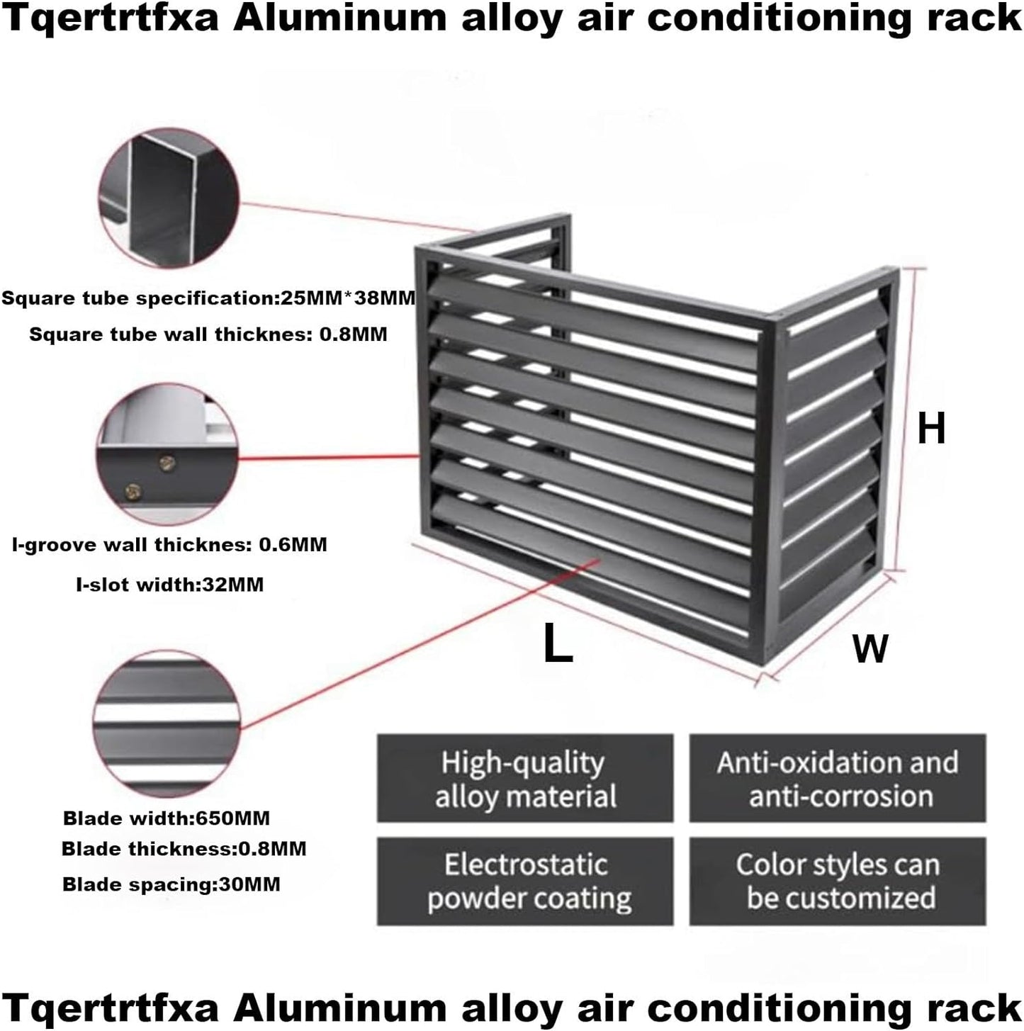 GENERIC Housse En Aluminium Marron Pour Climatiseur – Mini Housse De Pompe à Chaleur Fendue Pour Unités Extérieures, Clôture élégante Pour Dissimuler La Climatisation Intérieure/extérieure