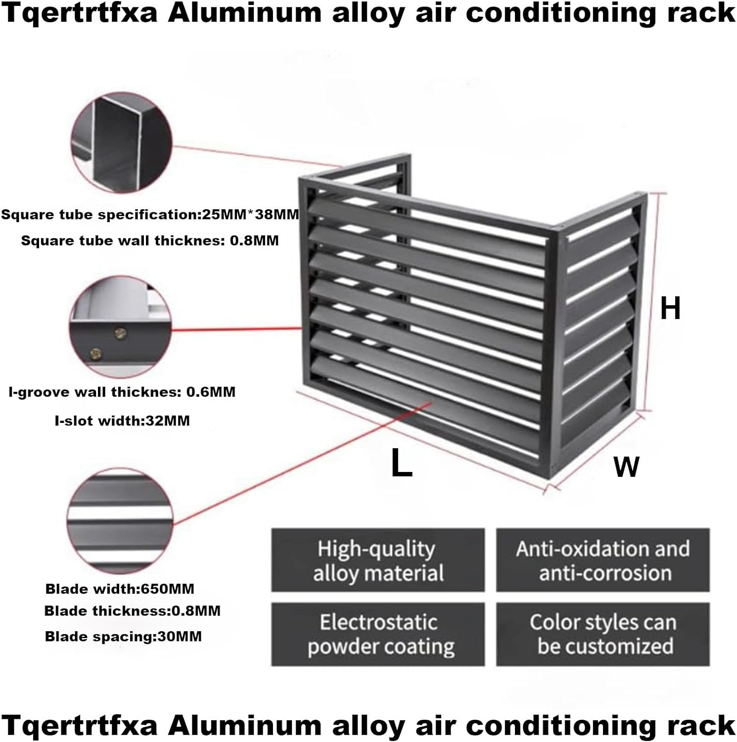 GENERIC Housse En Aluminium Marron Pour Climatiseur – Mini Housse De Pompe à Chaleur Fendue Pour Unités Extérieures, Clôture élégante Pour Dissimuler La Climatisation Intérieure/extérieure
