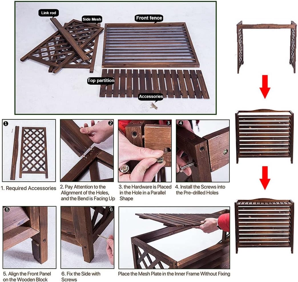  Housse De Protection Pour Climatiseur Extérieur, écran De Confidentialité Décoratif Pour Support De Fleurs, Housse De Protection Pour Climatiseur Central Toutes Saisons