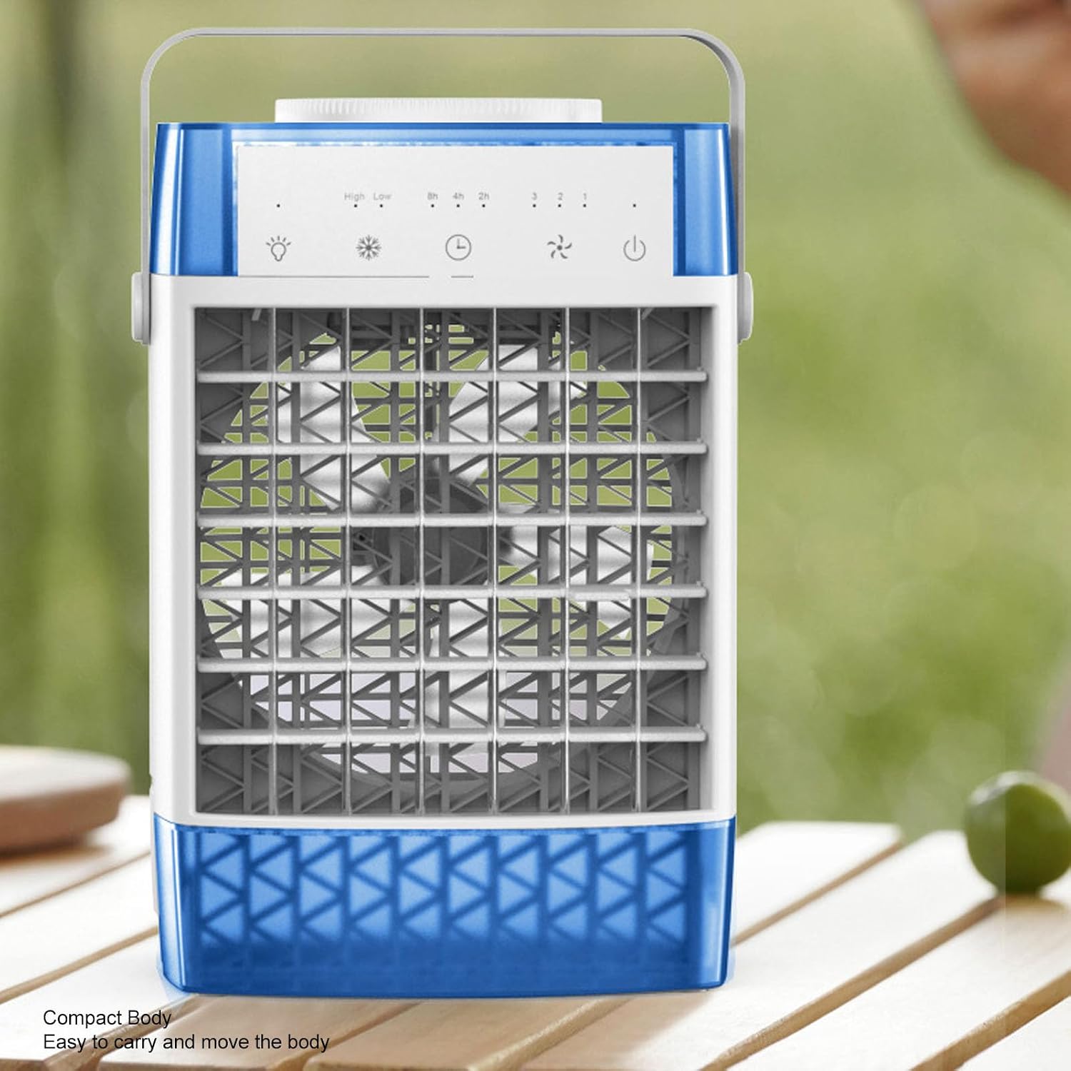  Climatiseur Portable, 3 Vitesses, 3 Modes, Minuterie 2H, 4H, 8H, Veilleuse 7 Couleurs, Avec Conception à Double Réservoir Et Persiennes Réglables, Pour Chambre à Coucher,