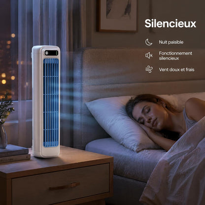 GENERIC Climatiseur Mobile Silencieux Sans Évacuation, Ventilateur Rafraîchisseur D'Air à Évaporation 3 Vitesses Mode Freeze, Sans Pales USB-C Sans Fil Portable Pour Chambre Bureau Maison